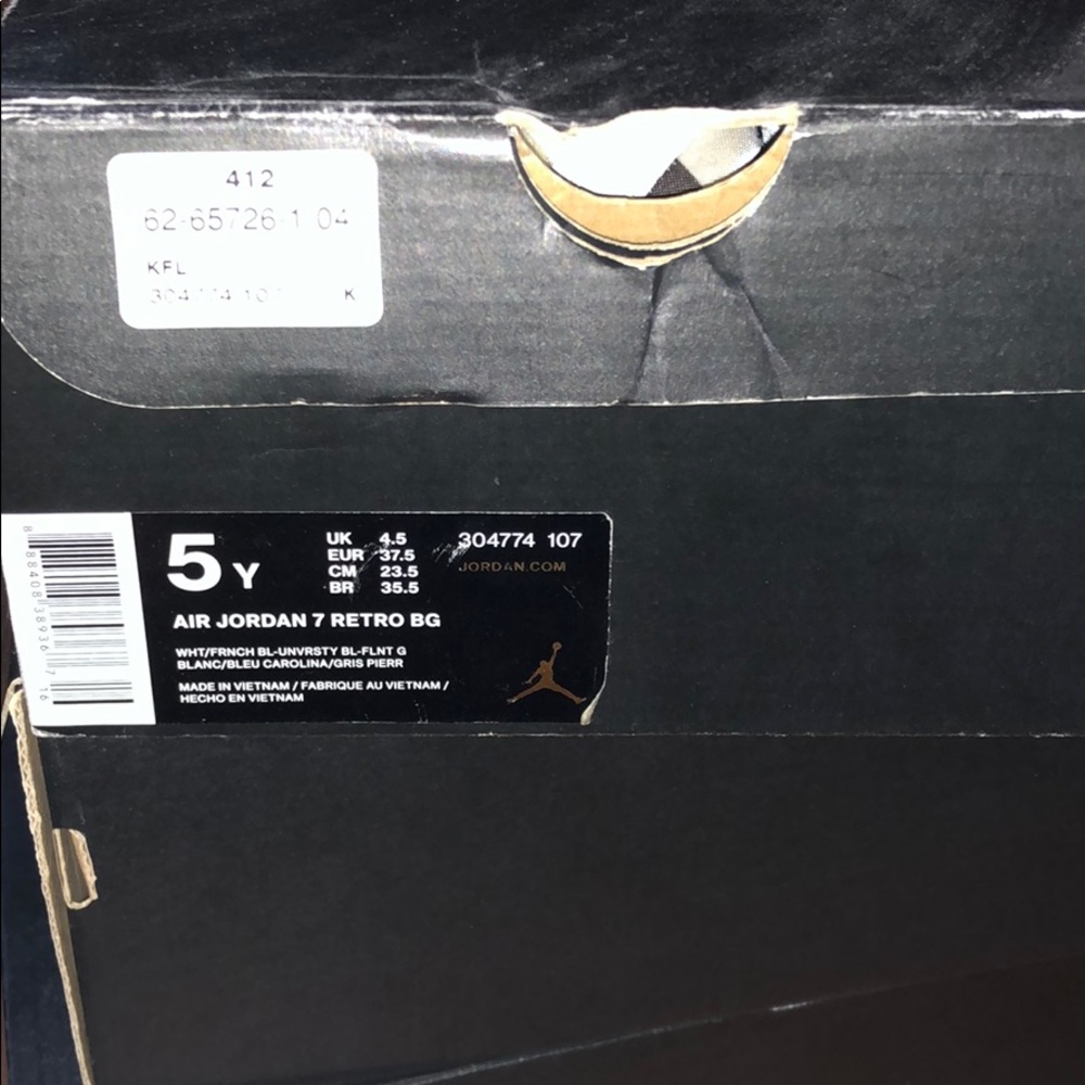 2015 French Blue Jordan 7s size 5Y